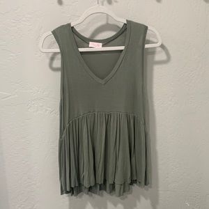 Pink Lily Olive Green Shirt